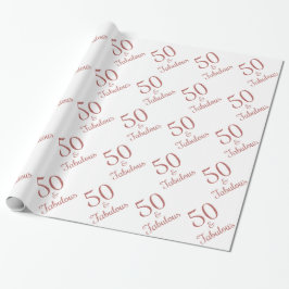 50 & Fantastisk Födelsedag Rosa Guldglitter Presentpapper