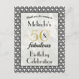 50 & Fantastisk Födelsedagsfest Tack Vykort