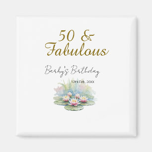 50 & fantastisk gyllene vattenlotus lilja akvarell magnet