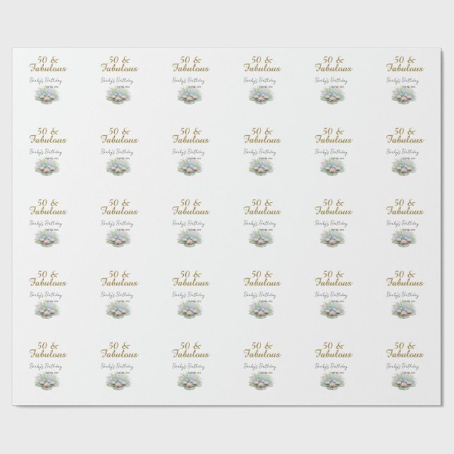 50 & fantastisk gyllene vattenlotus lilja akvarell presentpapper (Platt)