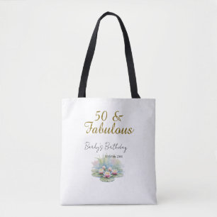 50 & fantastisk gyllene vattenlotus lilja akvarell tygkasse