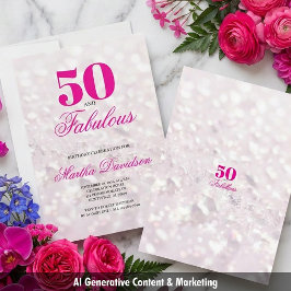 50 & Fantastisk Kristallglamörös Celebration Inbjudningar