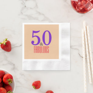 50 & Fantastisk Minimal Milstolpe Födelsedag Pappersservett