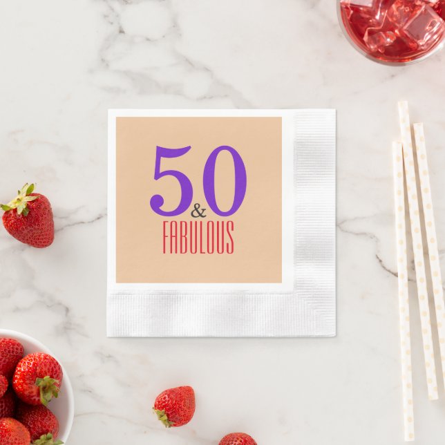 50 & Fantastisk Minimal Milstolpe Födelsedag Pappersservett (Insitu)