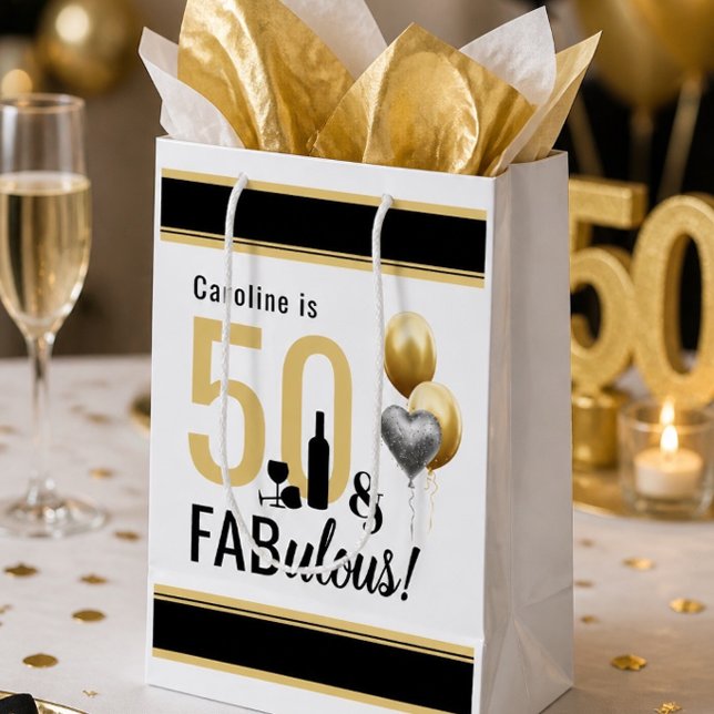 50 & Fantastisk Modern Födelsedagsfest i Guld och  (Skapare uppladdad)