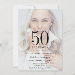 50 & Fantastisk Modern Fotofödelsedag Inbjudningar