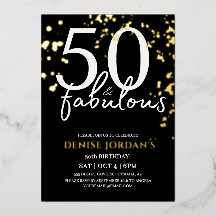 50 & Fantastisk Modern Guld och Svart Födelsedag