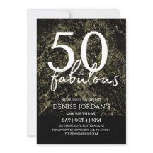 50 & Fantastisk Modern Guld och Svart Födelsedag