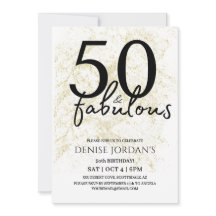 50 & Fantastisk Modern Guld och Svart Födelsedag
