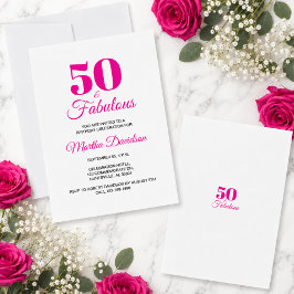 50 & Fantastisk Rosa Chic Festfirande Inbjudningar