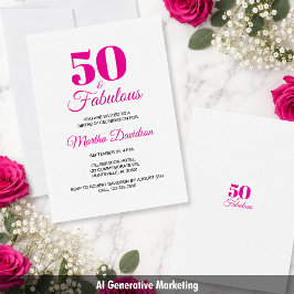 50 & Fantastisk Rosa Chic Festfirande Inbjudningar