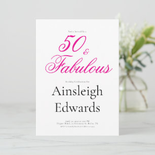 50 & Fantastisk Rosa Femtioårsfest Inbjudningar