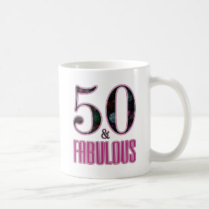 50 & Fantastisk Rosa Svart Typografi 50-årsdag Kaffemugg