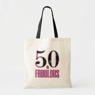 50 & Fantastisk Rosa Svart Typografi 50-årsdag Tygkasse