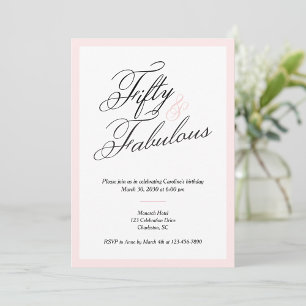 50 & Fantastisk Skript 50-års Födelsedagsinbjudan Inbjudningar