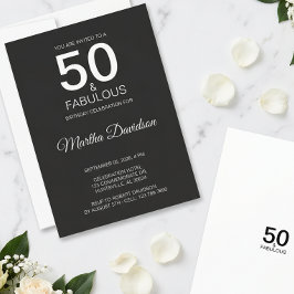 50 & fantastisk svart elegant inbjudan