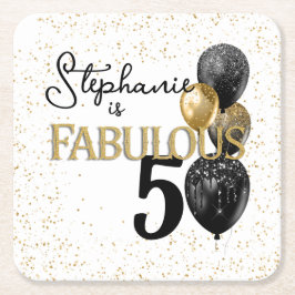 50 & Fantastisk Svart Guld Glamour Pappersunderläg Underlägg Papper Kvadrat