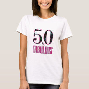 50 & Fantastisk Typografi Svart Rosa 50-årsdag T Shirt