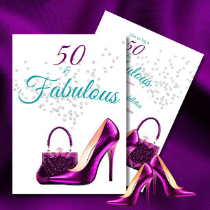 50 fantastiska eleganta glitter skor födelsedag inbjudningar