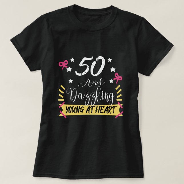50 fantastiska födelsedagar  t shirt (Design framsida)