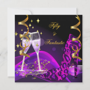 50 & Fantastiska lila guld leopard skor Inbjudningar