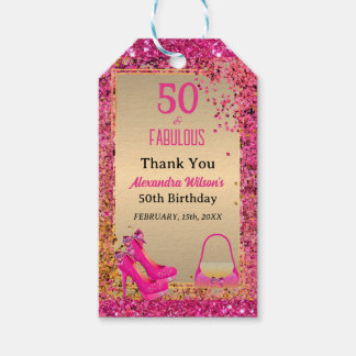50& Fantastiska Stilettklackar Guld Rosa Glam Tack Presentetikett