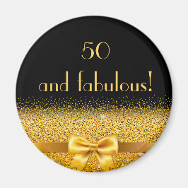 50 fantastiska svarta guld-bog på födelsedagen magnet
