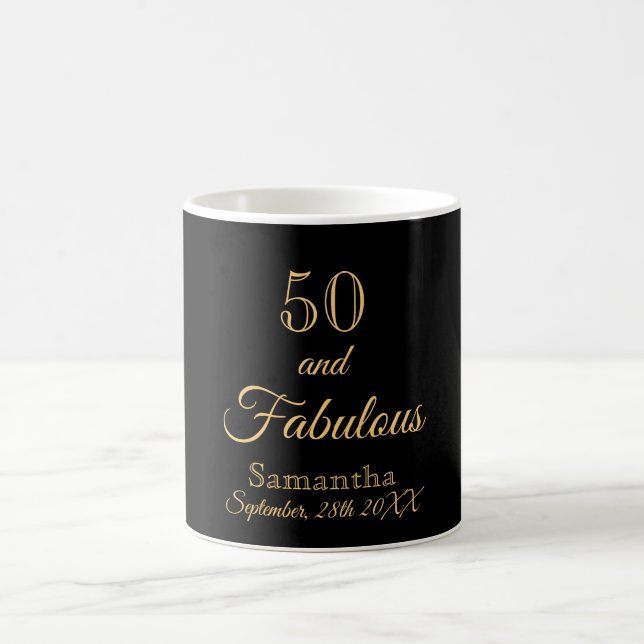 50 fantastiska svarta guld namn kaffemugg (Center)