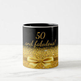 50 fantastiska svarta guld-snyggtens födelsedag Två-Tonad mugg