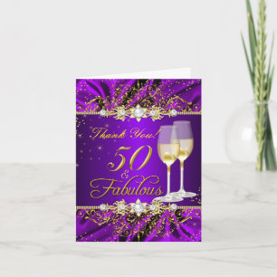 50 fantastiska tackkort Pärl Lila Guld Virvel