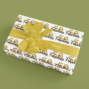 50 Femtio och fantastiskt 50-års födelsedagspresen Presentpapper