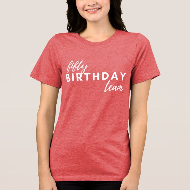 50 Födelsedag Typografi Modern Anpassningsbar föde T Shirt (Framsida)