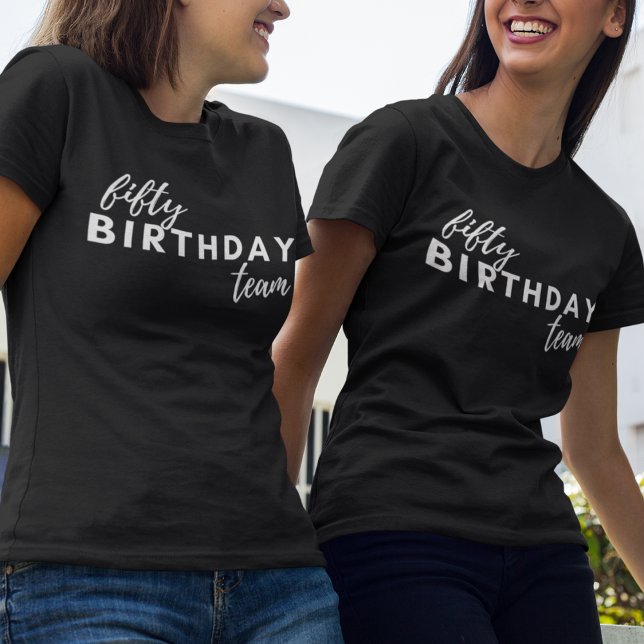 50 Födelsedag Typografi Modern Anpassningsbar föde T Shirt (Skapare uppladdad)