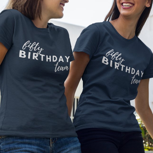 50 Födelsedag Typografi Modern Anpassningsbar föde T Shirt (Skapare uppladdad)