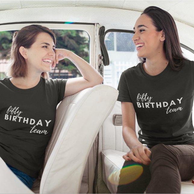 50 Födelsedag Typografi Modern Anpassningsbar föde T Shirt (Skapare uppladdad)