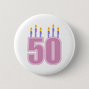 50 födelsedagstearinljus (rosor/lilor) knapp