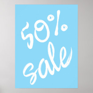 50 % försäljningsskylt, 18 x 24 Blue Sale Poster