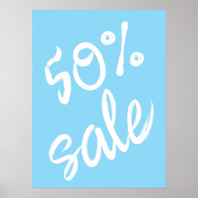 50 % försäljningsskylt, 18 x 24 Blue Sale Poster (Framsidan)