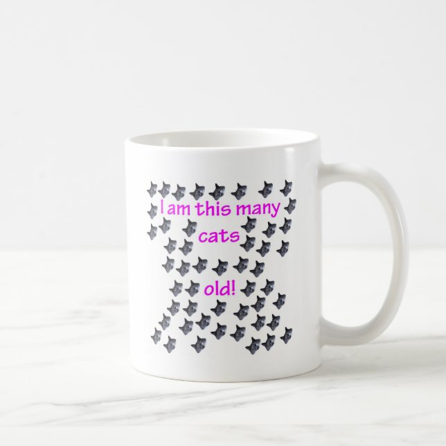 50 gammala katthuvud kaffemugg (Höger)