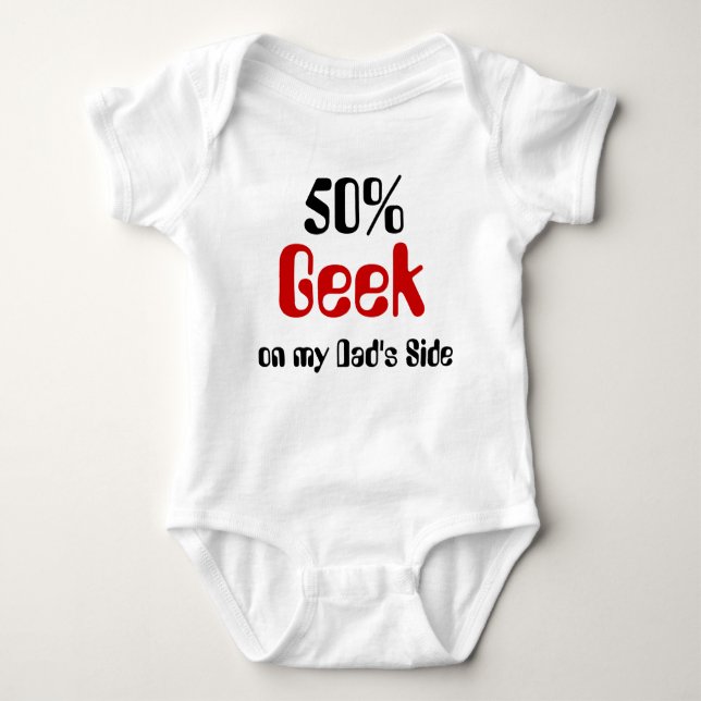 50 % Geek on Pappa Side Baby Shirt T Shirt (Framsida)