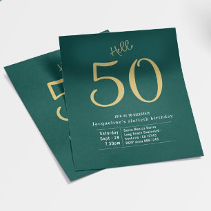 50 Gröntars budget för Guld 50:e födelsedagsinbjud Flygblad