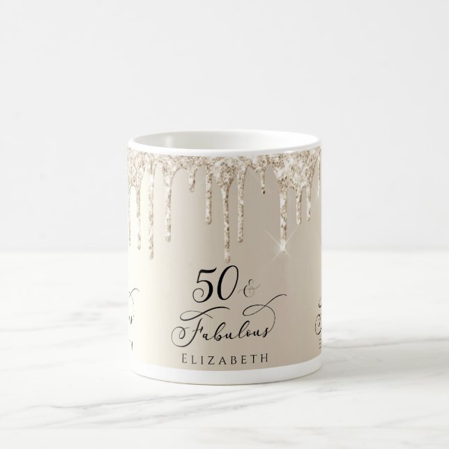 50 Guld-kaffe av Glitter Champagne Kaffemugg (Center)