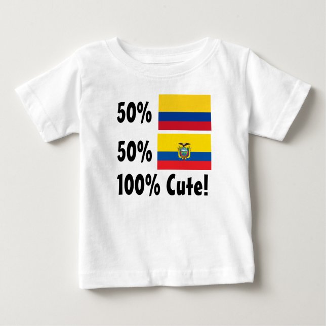 50% gullig colombiansk 50% ecuadoriansk 100% t-shirt (Framsida)