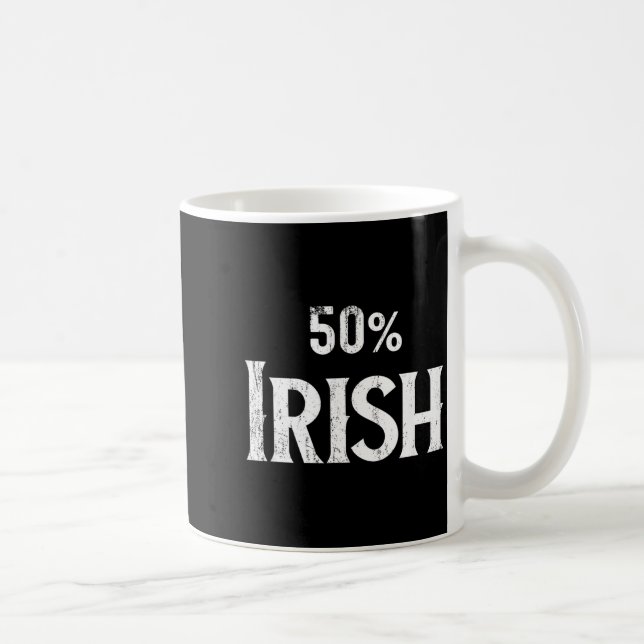 50% Half Irish Shirt, St Patricks Day  Kaffemugg (Höger)