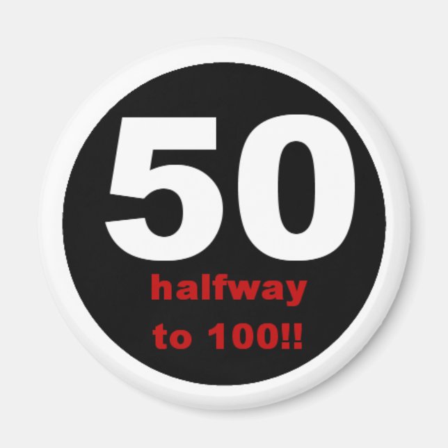 50 halvvägs till 100 magnet (Framsidan)