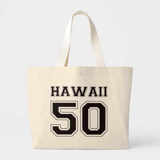 50 Hawaii - svart Jumbo Tygkasse (Framsidan)
