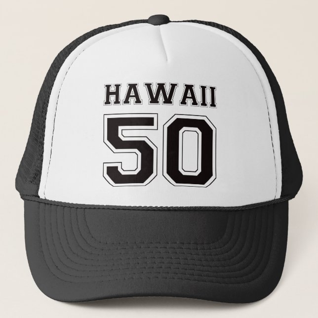 50 Hawaii - svart Truckerkeps (Framsida)