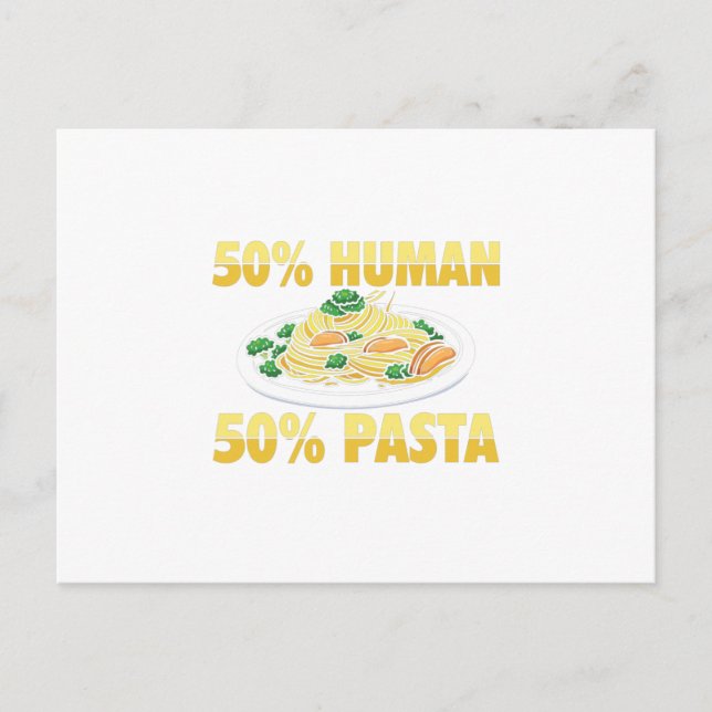 50% Humant 50% Pasta | Noodles Gift Idea Vykort (Framsida)