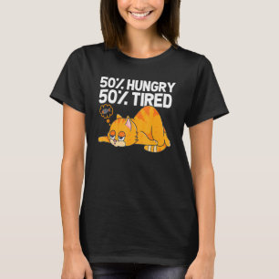 50 Hungriga 50 fettansättningsillustration för kat T Shirt