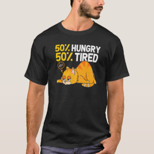 50 Hungriga 50 fettansättningsillustration för kat T Shirt